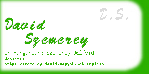 david szemerey business card